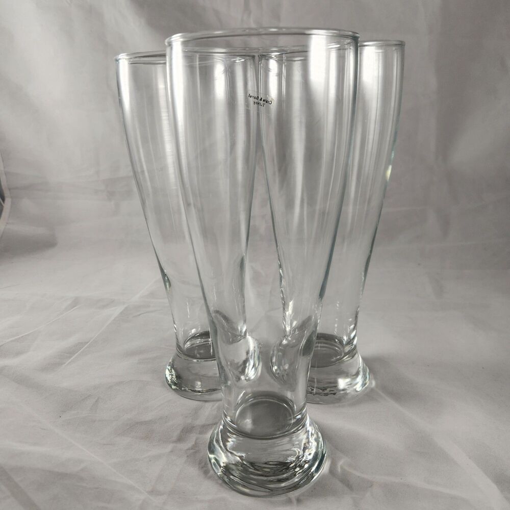 Set of 3 Vintage Crate & Barrel Weizen Beer Glasses  24 Ounce Made in Turkey